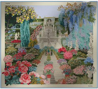 Max Mara Printed Wool and Silk Scarf