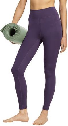 adidas AEROREADY All Me Essentials Leggings in Aurora Plum/Aurora Plum at Nordstrom Rack, Size X-Small