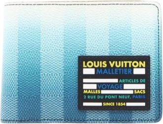Louis Vuitton Damier Black Blue Coated Canvas Wallet (Bi-Fold) (Pre-Owned)