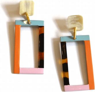 Sunshine Tienda Womens Color Block Earrings In Neutral