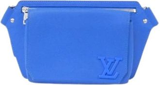 Louis Vuitton Tweedehands leren Louis Vuitton tassen - Heren - Vintage Heuptassen - Blauw - ONE Size - Vintage