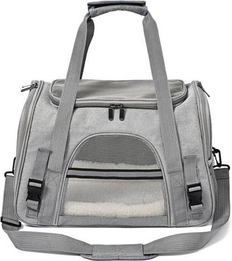 No Brand Transport&iacute;n Para Mascotas (gatos, Perros, Cachorros, Conejos), Transpirable, Plegable, Suave, Avi&oacute;n, Tren, Viajes, Negro Gris