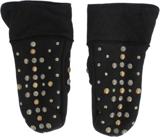 Dolce & Gabbana Studded Shearling Handschoenen - Zwart - Heren - Handschoenen - Grijs - ONE Size - Wol - Accessoires