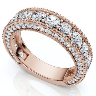 Pompeii3 2 1/4Ct Diamond Vintage Wedding Anniversary Ring 14k Gold or Platinum Lab Grown