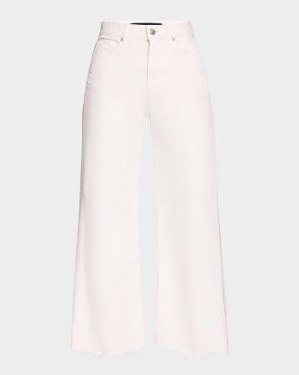 Veronica Beard Taylor Cropped High-Rise Wide Jeans