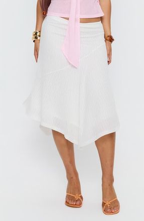 Princess Polly Adrea Asymmetric Midi Skirt in White at Nordstrom, Size 12