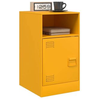 Berkfield Home Stylish Bedside Cabinets 2 pcs Mustard Yellow 34.5x39x62 cm Steel