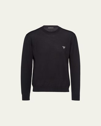 Prada Mens Superfine Wool Crew Sweater