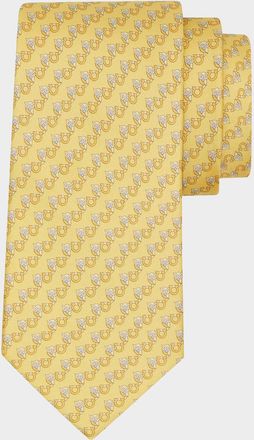 Ferragamo Men & apos;s Owl and Gancio Silk Tie
