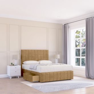 Sloomy California Divan Bed Base Slate Naples 2 Drawers 12 Footboard & 26 Struts Headboard in Bronze | Size: Double