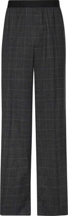 Balenciaga Check Wool Pants With Logo