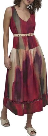 DKNY V-Neck Belted Dress