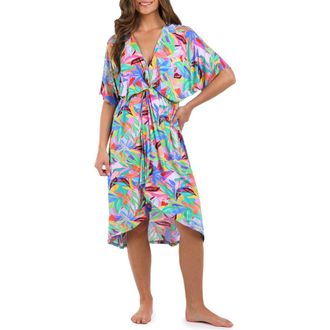 La Blanca Tropi-Flage Twist Cover-Up Dress in Multi at Nordstrom Rack, Size Large/x-Large