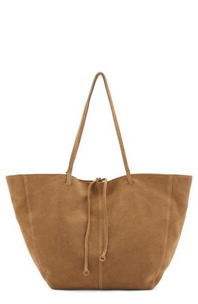 Mango Suede Shopper Bag in Leather at Nordstrom