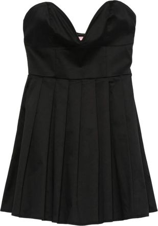Twentyfourhaitch Flores Mini Jurk - Dames - Feestkleedjes - Zwart - L - Katoen - Kleedjes