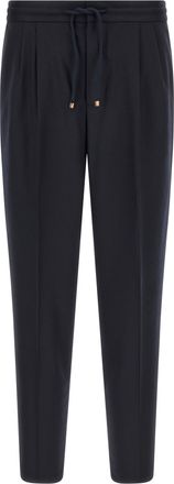 Brunello Cucinelli Blue Virgin Wool Casual Mens Pants