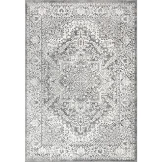 Jonathan Y Designs Modern Persian Vintage Medallion Area Rug in Light Gray at Nordstrom, Size 5Ft 0In X 8Ft 0In