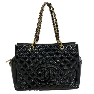Chanel Black Patent Leather Tote Bag (Pre-Owned)