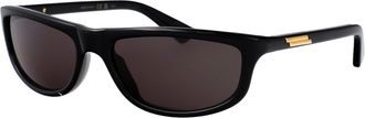 Bottega Veneta Unisex Sunglasses Bv1327s Black-Black-Grey Acetate Black/black/grey