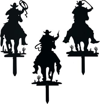 OEM Cowboy De LOuest Ensemble De Trois Pi&egrave;ces, D&eacute;coration De Jardin En M&eacute;tal Artisanal, Jardin Jardin Jardin Pelouse Insertion