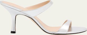 Stuart Weitzman Nudist Metallic Dual-Band Slide Sandals