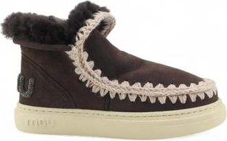 Mou Eskimo Sneaker Bold Enkellaars - Dames - Winterlaarzen - Bruin - 40 EU - Leer - Schoenen