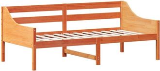 vidaXL Sof&aacute; Cama Sin Colch&oacute;n Madera Maciza Pino Marr&oacute;n Cera 90x190 Cm Vidaxl