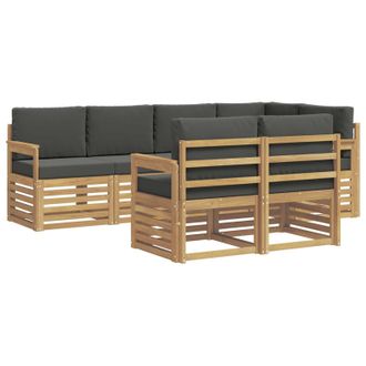 vidaXL Conjunto De Sof&aacute;s De Exterior 7 Pcs Blanco Y Antracita Vidaxl