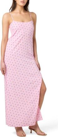 Florence By Mills Slit Maxi Slipdress in Pink Floral at Nordstrom, Size Xx-Small