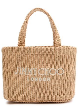 Jimmy Choo London Beach Mini Raffia Tote - Natural - One Size