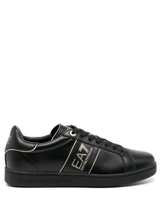 Emporio Armani EA7 Classic leather sneakers - men - Other fibres/Rubber/Rubber/Rubber/Calf Leather - 5 - Black