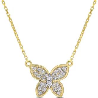 Delmar Diamond Butterfly Pendant Necklace - 0.13ct. in Gold at Nordstrom Rack