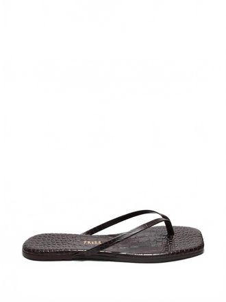 Tkees Womens Lily Square Flip-Flops In Carob Croc