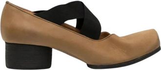 Uma Wang Ballerina in Pelle Tacco Medio - Dames - Pumps - Bruin - 37 EU - Leer - Schoenen