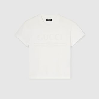 Gucci Cotton Jersey T-shirt With Devor&eacute; Detail, White, Ready-to-wear
