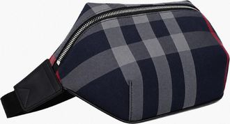 Burberry Mens Burberry Sonny Check Bumbag - Navy Grey