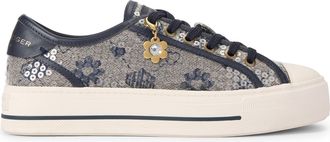 Kurt Geiger Womens Lace Up Sneaker Sneakers - Blue Fabric - Size UK 3