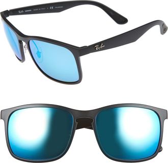 Ray-Ban 58mm Rectangle Sunglasses in Matte Black/dnu at Nordstrom