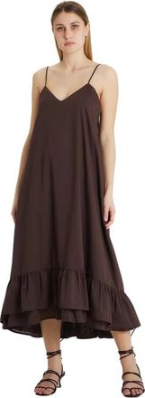 Erika Cavallini Semi Couture Maxi jurken - Dames - Maxi kleedjes - Bruin - S - Katoen - Kleedjes