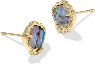 Kendra Scott Brynne Shell Stud Womens Earrings Earring Gold Abalone Shell, Brass/Gold-Plated