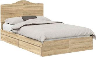 vidaXL Storage Bed with Drawer Sonoma Oak 120 x 190 cm Engineered Wood vidaXL