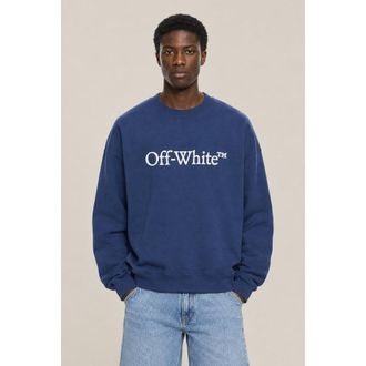 Off-white Mens Black Cotton Crewneck Sweater, Size S