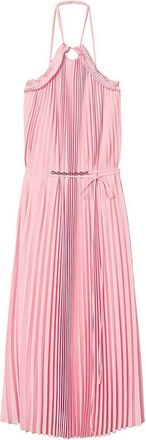 Twinset Long Pleated Georgette Dress With Belt