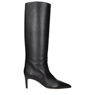 PARIS TEXAS Black Leather Ankle Womens Boots
