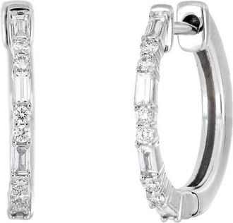 Bony Levy Gatsby Diamond 12mm Hoop Earrings in 18K White Gold at Nordstrom, Size 12 Mm