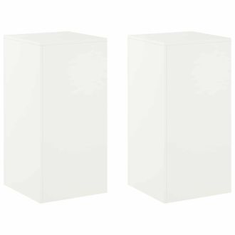 vidaXL Soporte De Plantas 2 Pcs Blanco 40 X 40 X 80 Cm Acero Vidaxl