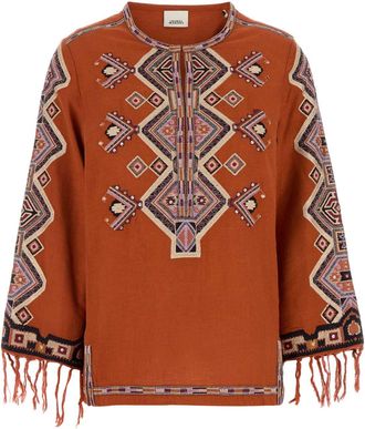 Isabel Marant Isabel Marant Orange Silk Zelda Blouse