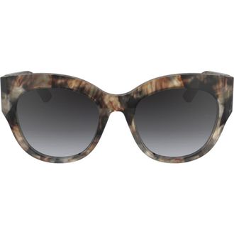 Longchamp 55mm Gradient Butterfly Sunglasses in Marble Brown Beige at Nordstrom