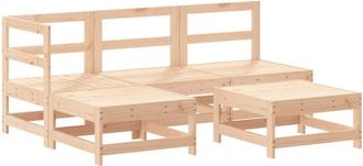 vidaXL Juego De Sof&aacute;s De Jard&iacute;n 5 Piezas Madera Maciza De Pino Vidaxl