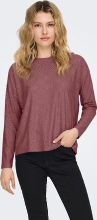 Only Langarmshirt ONLY ONLSMILLA LIFE L/S TOP JRS, Damen, Gr. XL, rose braun, Jersey, Obermaterial: 95% Polyester, 5% Elasthan, unifarben, regular fit Po-b